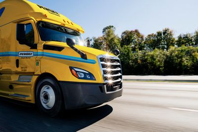 Penske truck on the road